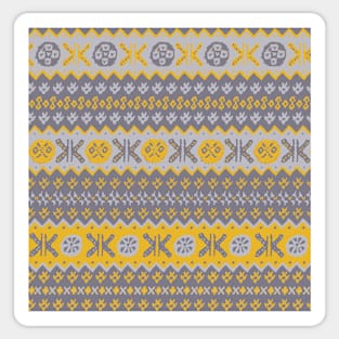 Shetland fair isle knit pattern, Granny’s Fairisle - Yellow Sticker